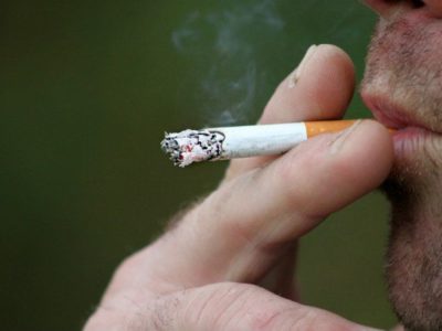 Person smoking cigarette