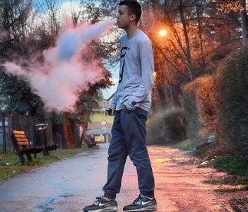 Young boy vaping