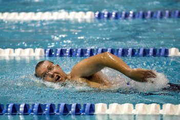Swimmer in action